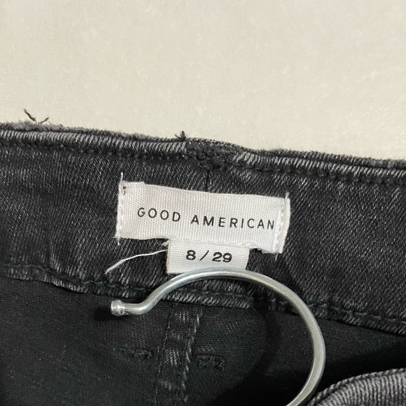 Good American NWT Good Legs Black Distressed Skinny Jeans Size 8 - Picture 7 of 8